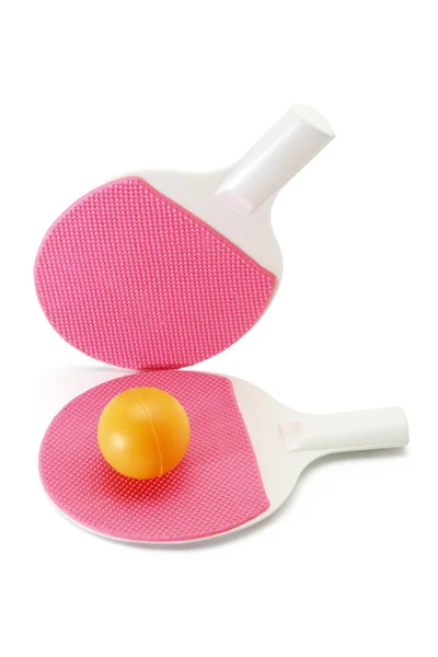 Table Tennis Bats and Ball — Stock Photo, Image