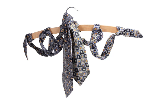 Neckties and Clothes Hanger — Stockfoto