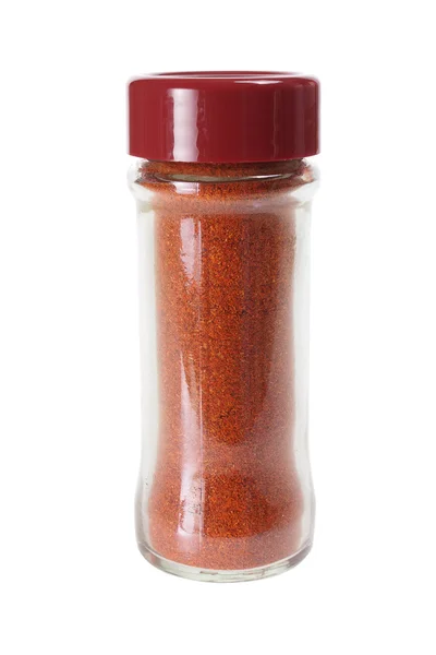 Butelka chili w proszku — Zdjęcie stockowe