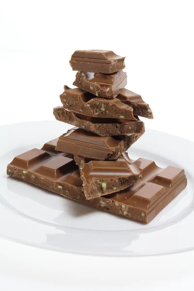 Pila de trozos de chocolate —  Fotos de Stock