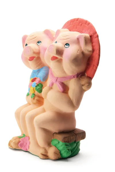 Figurki z gliny świnia — Zdjęcie stockowe