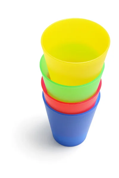 Montón de vasos de plástico — Foto de Stock