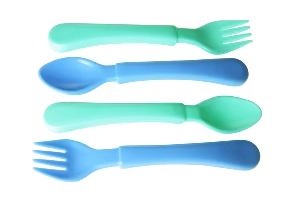Tenedores y cucharas para bebés — Foto de Stock