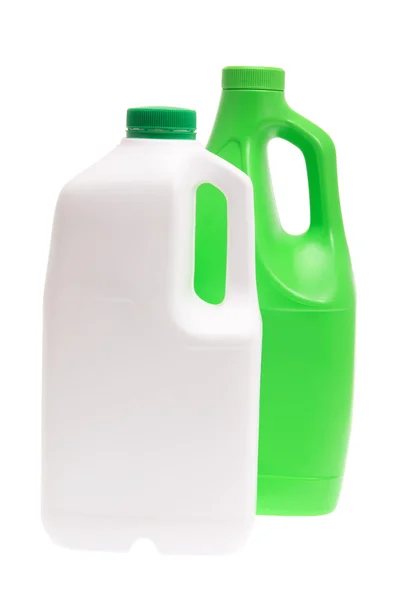 Пластиковые бутылки для моющего средства — стоковое фото