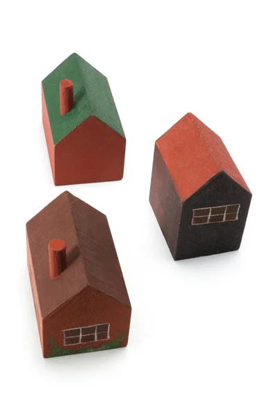 Domy drewniane miniaturowe — Zdjęcie stockowe