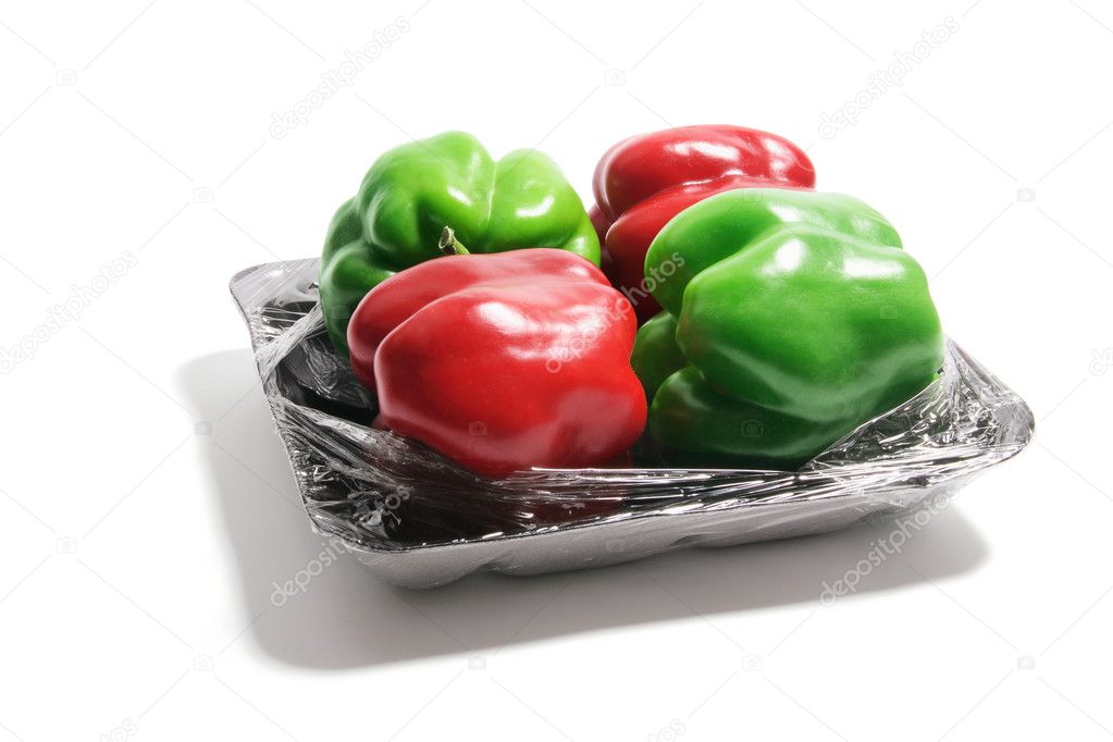 Capsicums with Cling Wrap