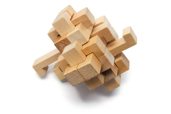 Quebra-cabeças de madeira — Fotografia de Stock