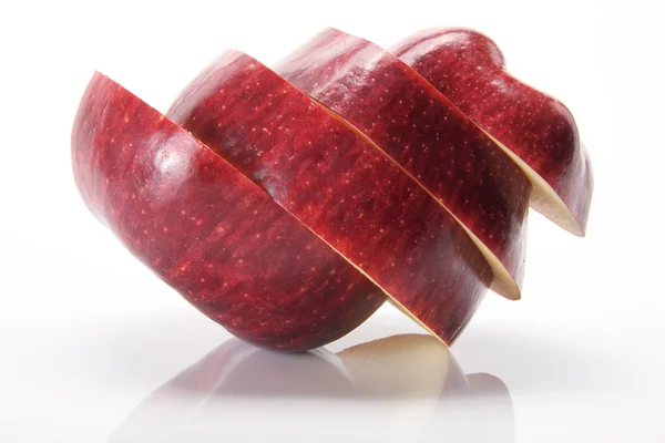 빨간 맛 있은 사과 조각 — 스톡 사진