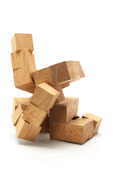 3D головоломки дерев'яні — стокове фото