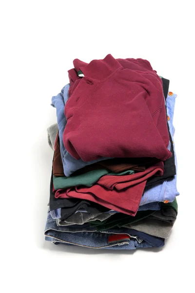 Pilha de roupas dobradas — Fotografia de Stock