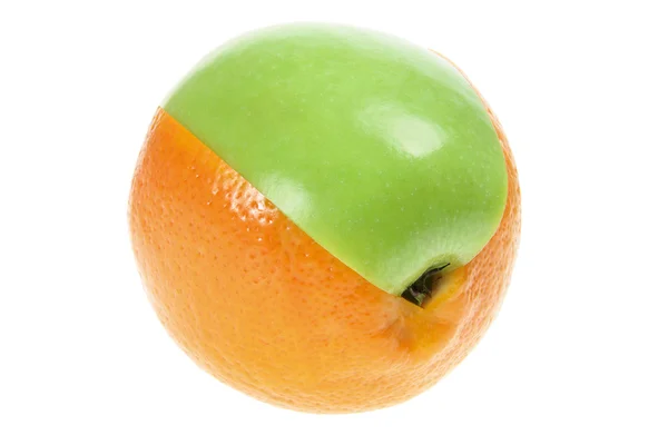 Maçã fatiada e laranja — Fotografia de Stock