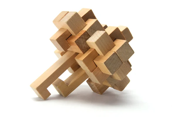 3D дерев'яні головоломки — стокове фото