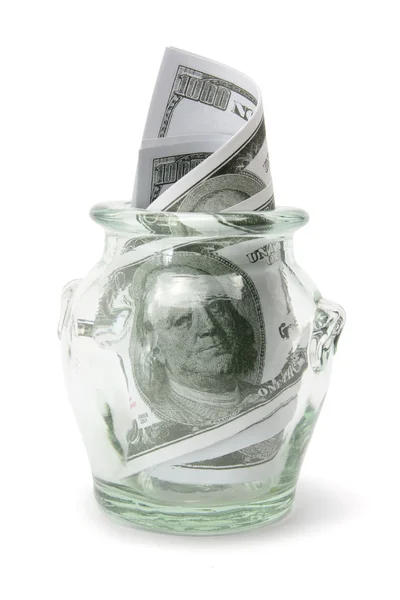 Dollar Notes in Bottle — Stock Photo, Image