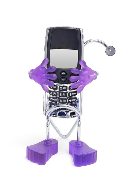 Telefono cellulare con titolare — Foto Stock