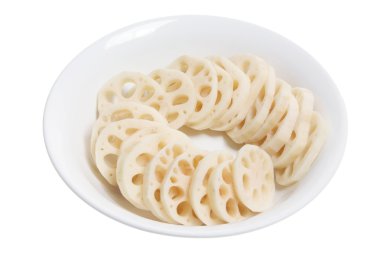 Slices of Lotus Root in Bowl clipart