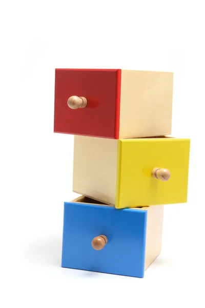 Miniatur-Holzschubladen — Stockfoto