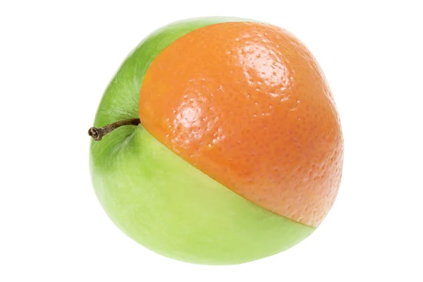 In Scheiben geschnittene Orange und Apfel — Stockfoto