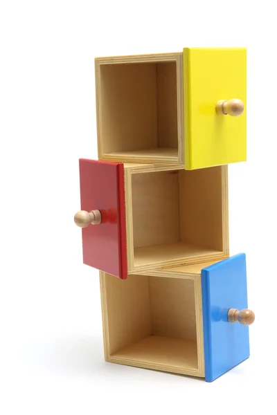 Miniatur-Holzschubladen — Stockfoto