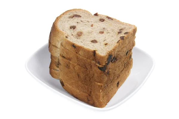 Kromki chleba rodzynek — Zdjęcie stockowe