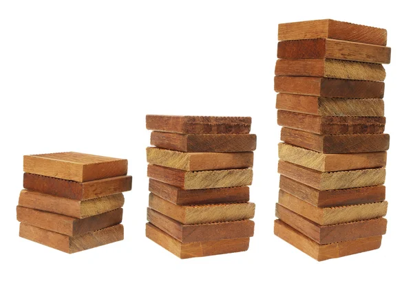 Zásobníky dřevěných bloků — Stock fotografie