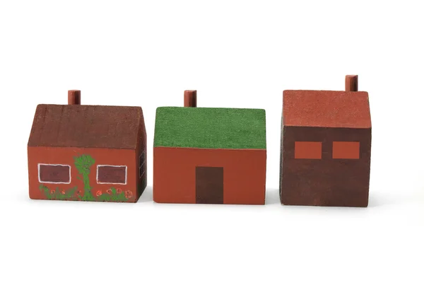 Деревянные домики для игрушек — стоковое фото