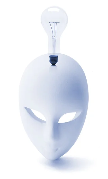 Yüz maskesi ve ampul — Stockfoto