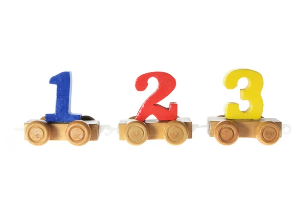 Drewniane zabawki z numerami — Zdjęcie stockowe