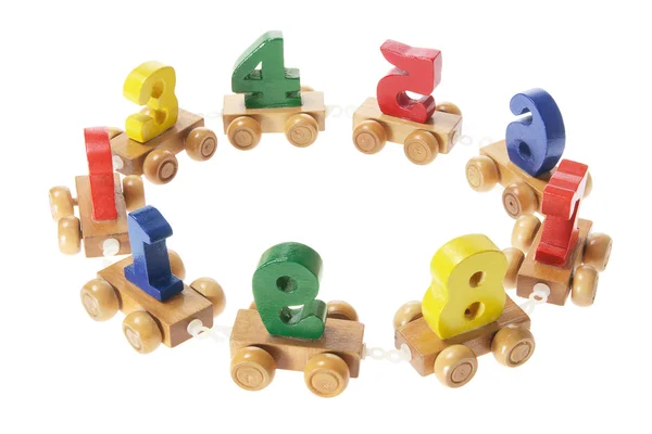 Dřevěná hračka s čísly — Stock fotografie