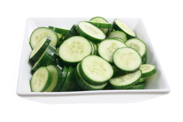 Bowl of Sliced Cucumber — Stock Photo, Image