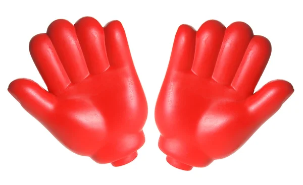 Mãos de brinquedo vermelho — Fotografia de Stock