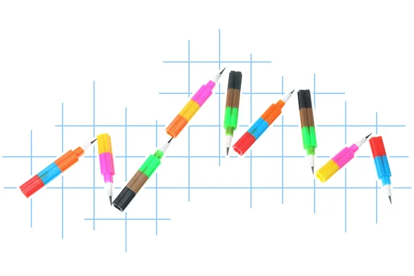 Ołówki z tworzyw sztucznych — Zdjęcie stockowe