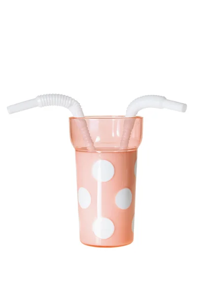 Plastic Cup with Straws — Stock Photo, Image