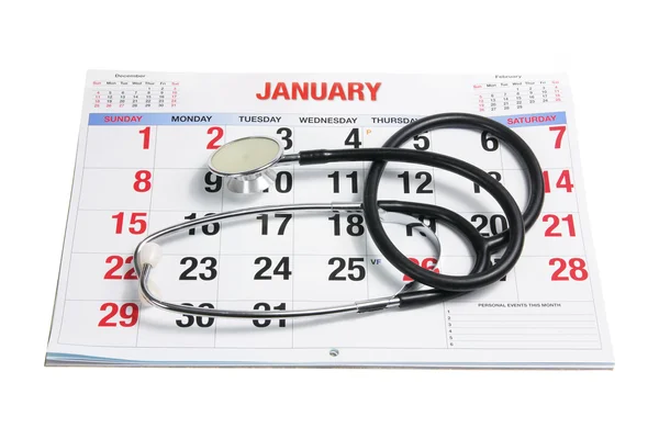 Calendar and Stethoscope — Stock Photo, Image