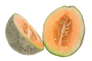 Rock Melon in Halves clipart