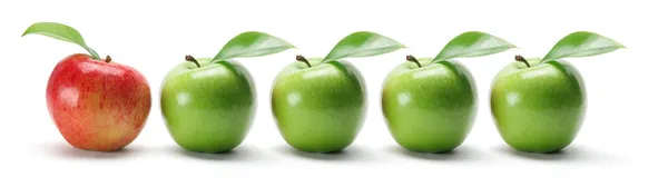 Reihe Äpfel — Stockfoto