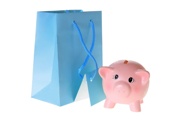 Piggy Bank y bolsa de regalo —  Fotos de Stock