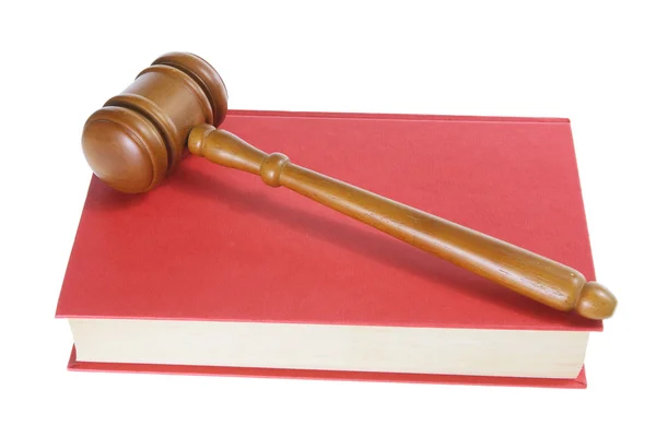 Wooden Gavel on Book — Stock Photo, Image