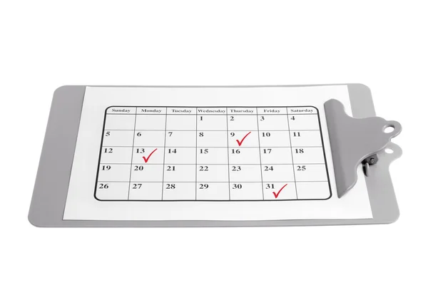 [カレンダー] ページを使用してクリップボード — ストック写真