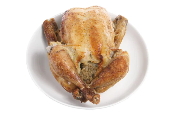 Roast Chicken on Plate — Stock Photo, Image