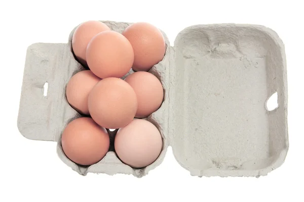 Yumurta karton üzerinde — Stok fotoğraf