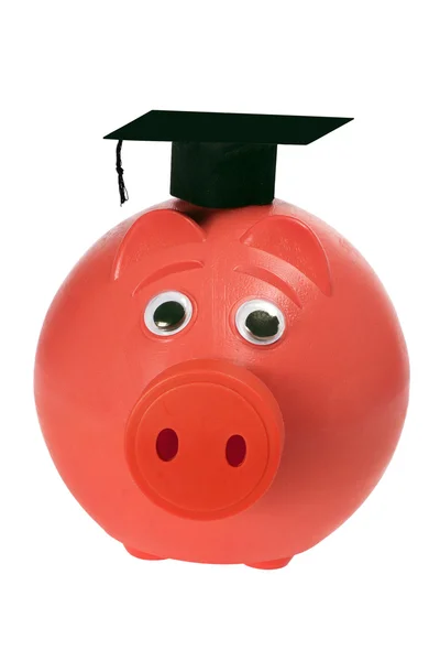 Piggy Bank with Mortarboard — Stock Photo, Image