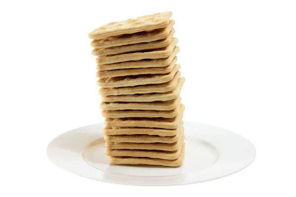 Cracker Biscuits on Plate — Stockfoto