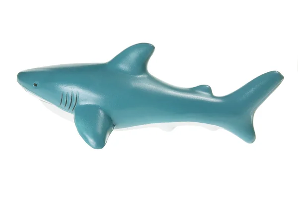 Tiburón de juguete sobre fondo blanco — Foto de Stock