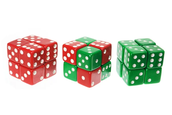 绿色和红色骰子 免版税图库图片