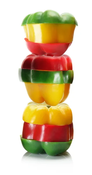 Stack of Sliced Capsicums Stock Image