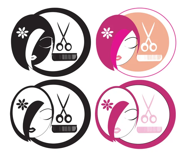 Logotipos de peluquería Imágenes de stock libres de derechos