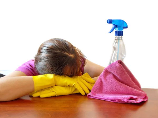 Bored cleaning — Stock Photo, Image