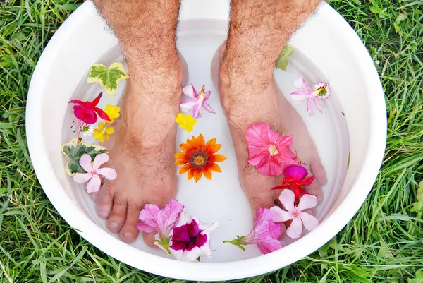 Male foot spa — Stock Photo, Image