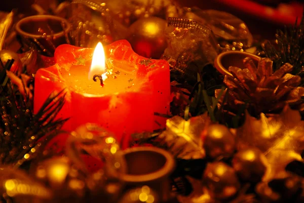 New year candle decoration — Stock Photo, Image