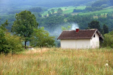 Rural landscape Serbia clipart